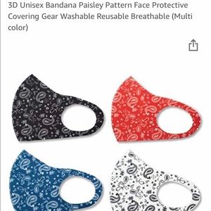 4pk Unisex Paisley Face Mask